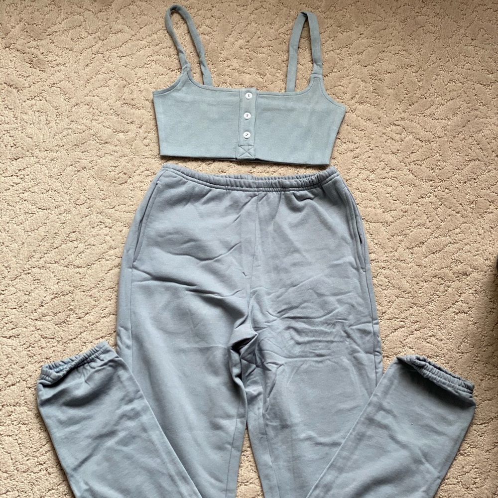 two piece tank & sweats set - Picture 2 of 8